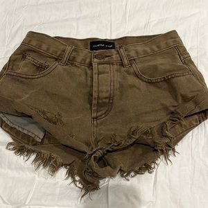 Olive green Jean shorts